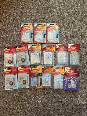15 New Packs of 3M Command Strips Hanging Hooks Variety